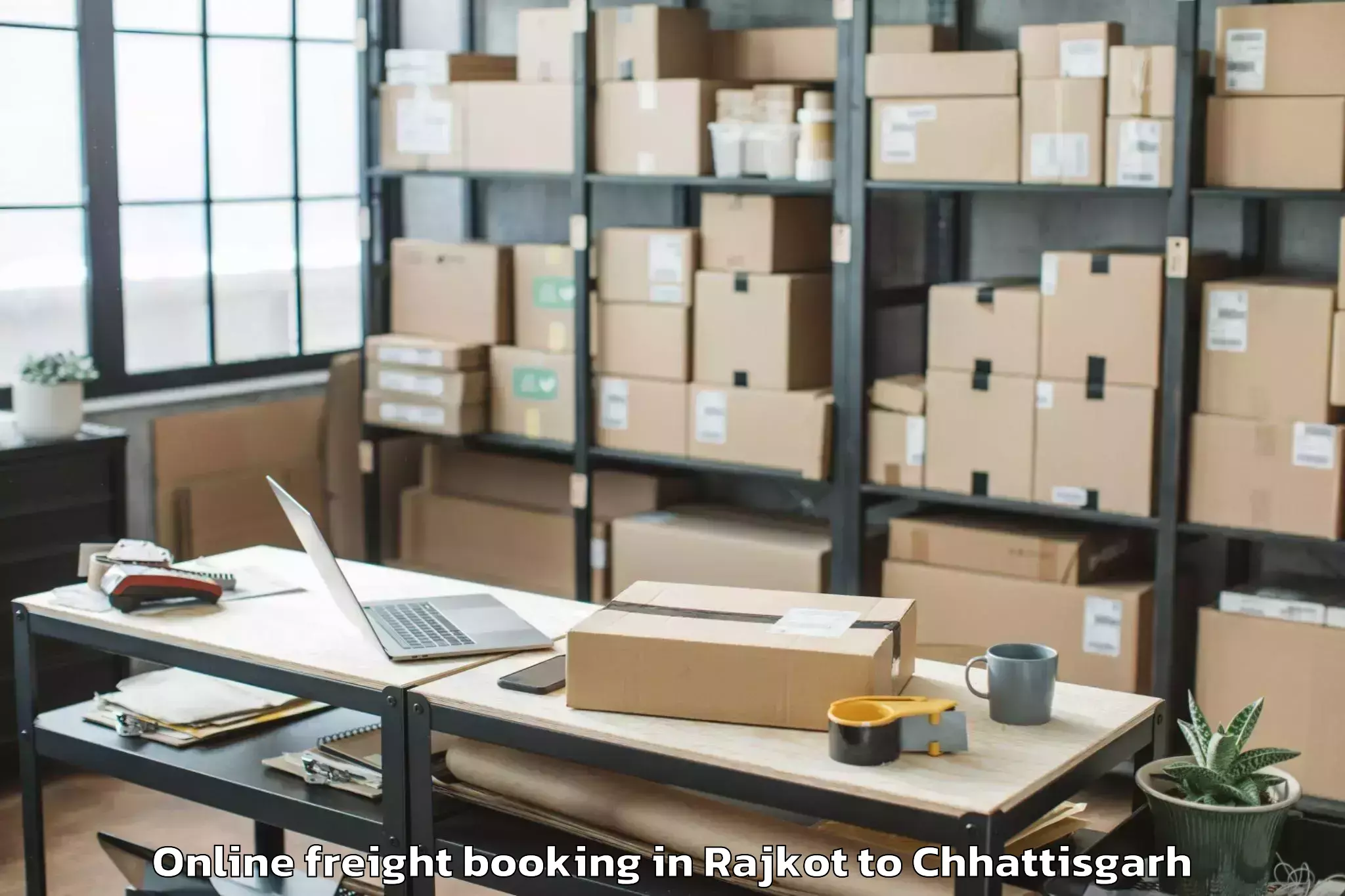 Quality Rajkot to Jagdalpur Airport Jgb Online Freight Booking